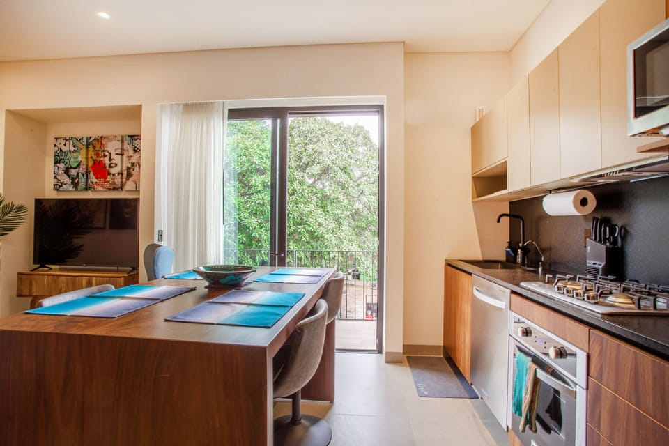 It has a private small balcony facing a quiet street