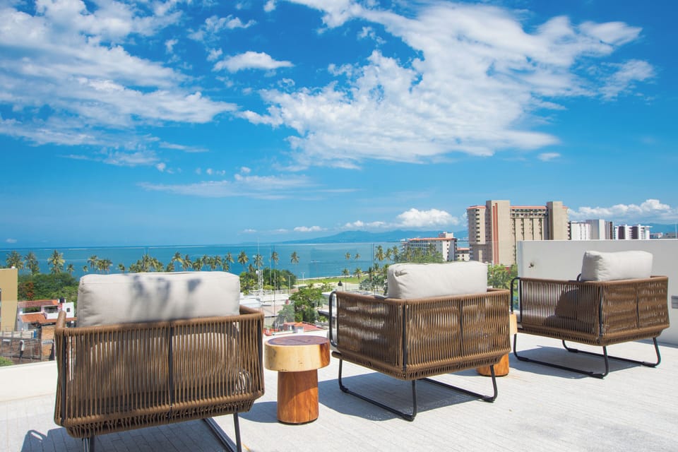 Relaxing view from the rooftop