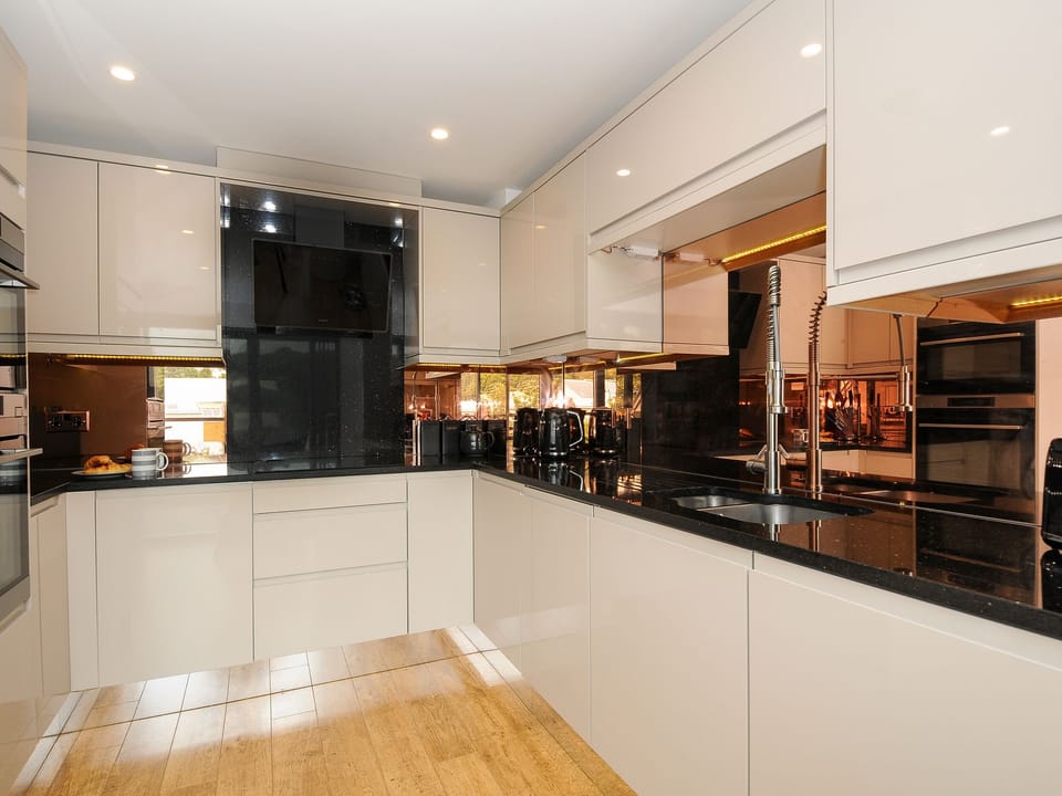 Fridge, dishwasher, electric kettle, toaster