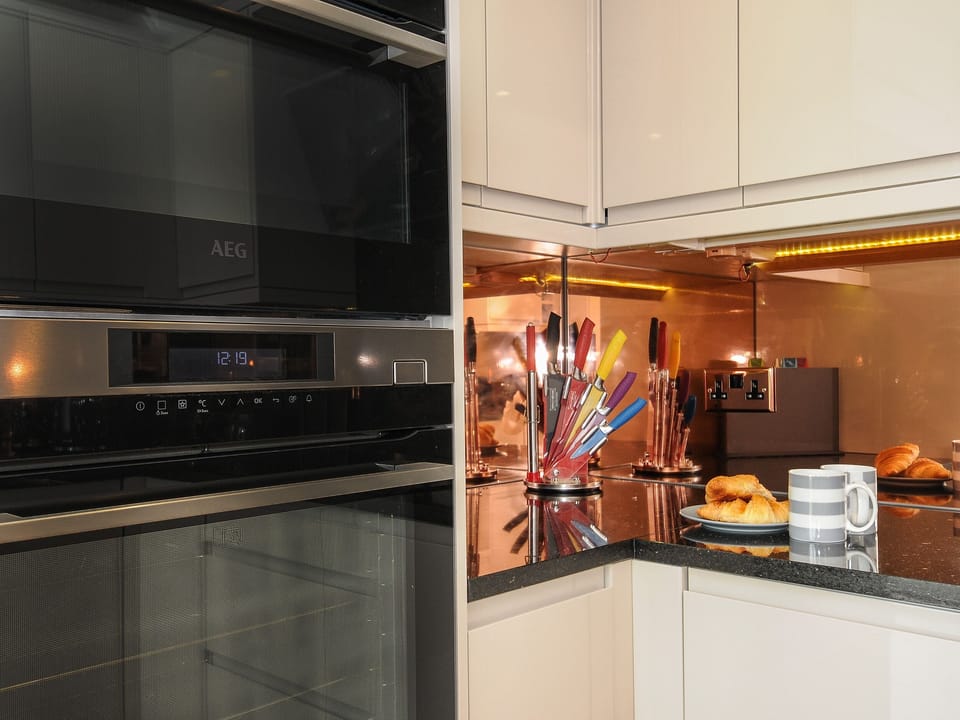 Fridge, dishwasher, electric kettle, toaster