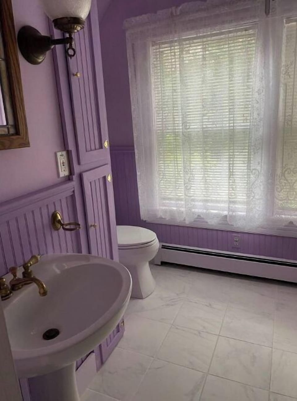 Beautiful private bath is well-stocked with towels and toiletries.