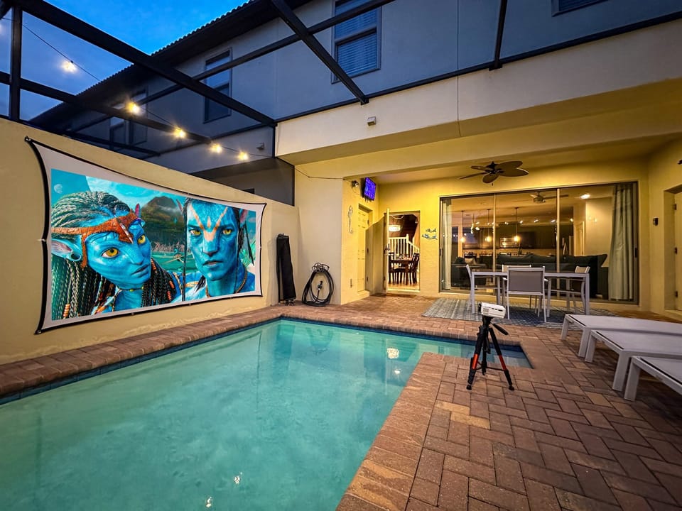 Movie by the pool