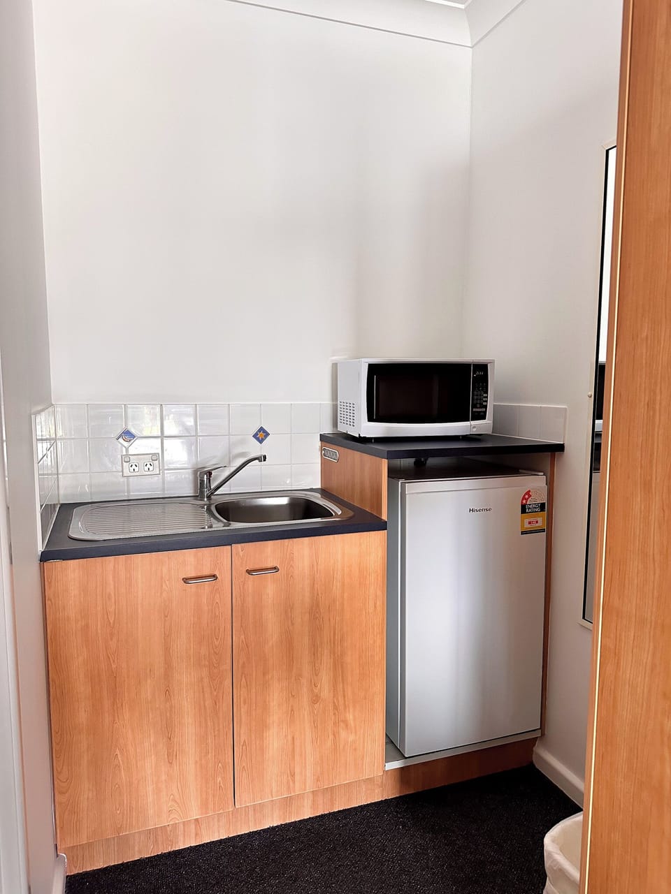 Coffee/tea maker, mini-fridge, microwave, electric kettle