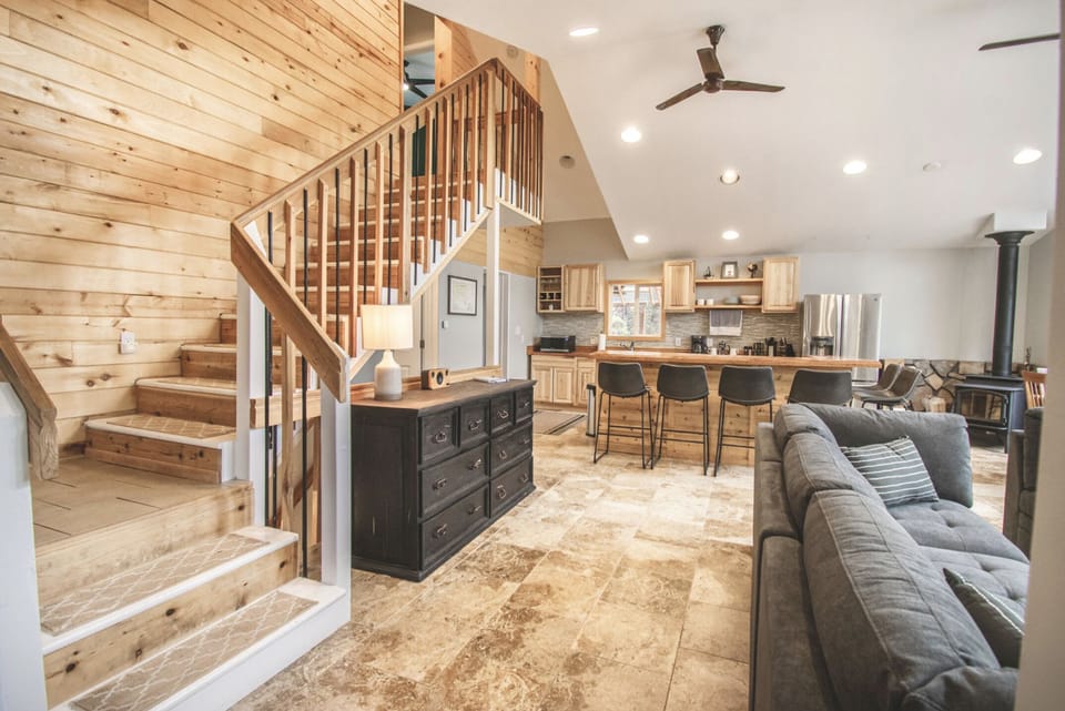 NOTE:  The wood burning stove shown is for Owner Use Only.