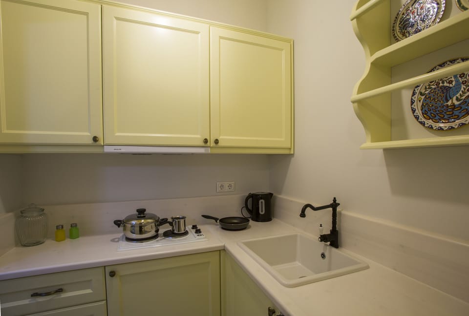 Suite | Private kitchen | Fridge, stovetop, coffee/tea maker, electric kettle