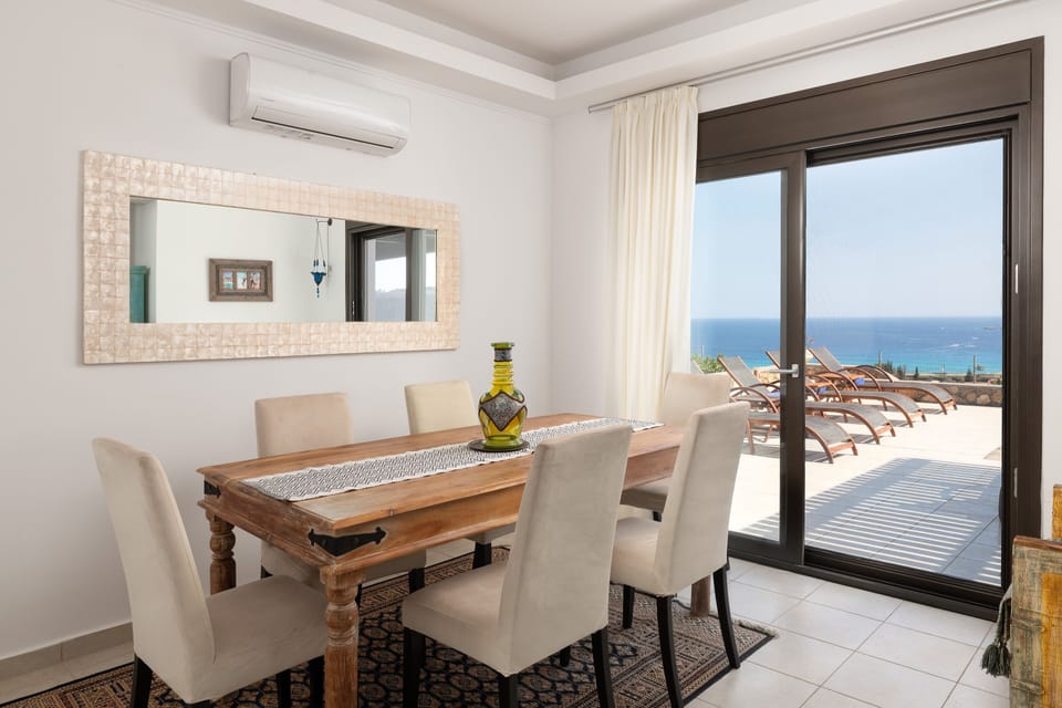 Villa Athena - air conditioned dining with a view