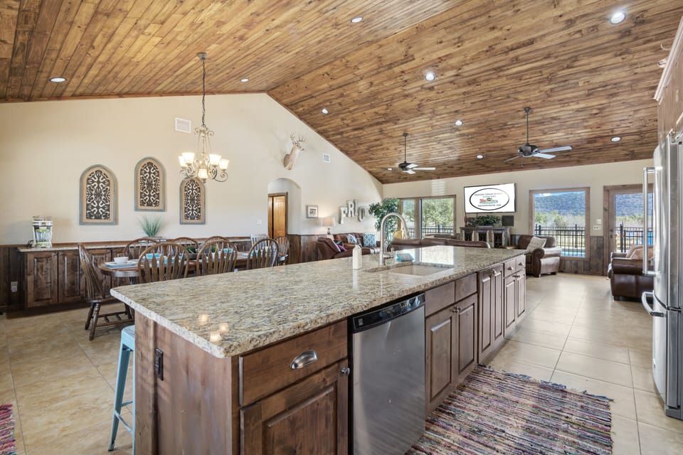 Granite counters give you tons of serving and prep space.