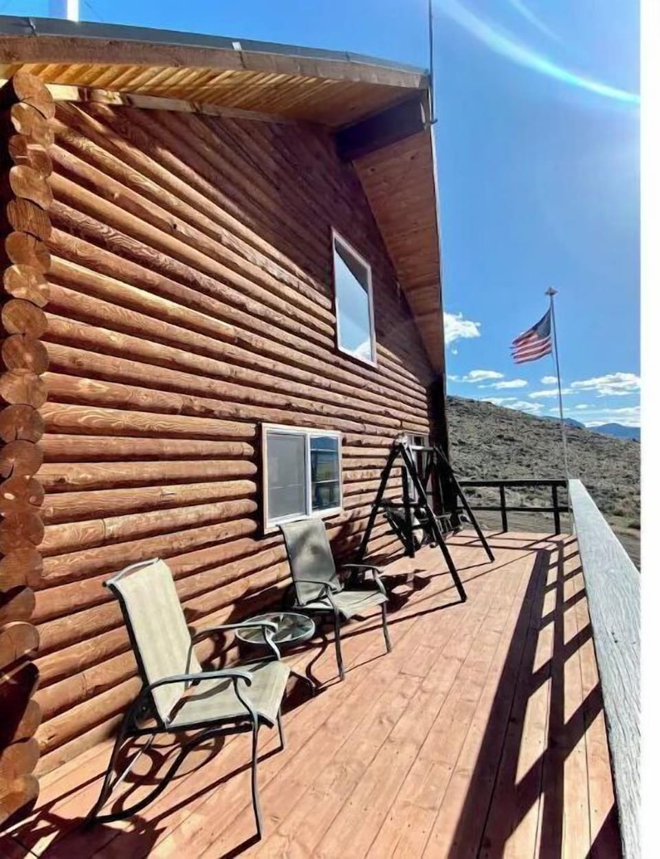 Enjoy Mountain mornings and star gazing at night on this large deck area!
