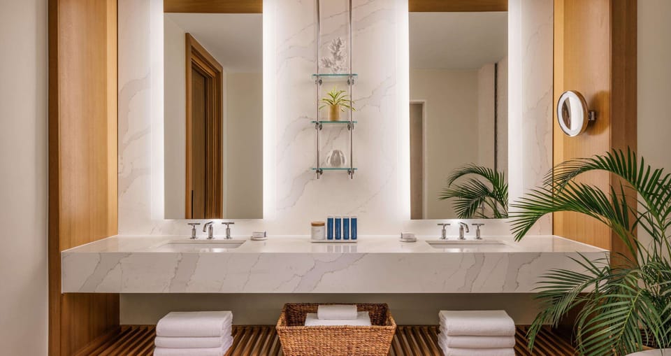 Free toiletries, hair dryer, towels