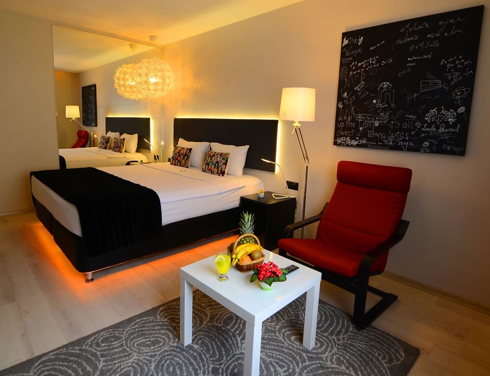 Free minibar items, in-room safe, desk, soundproofing