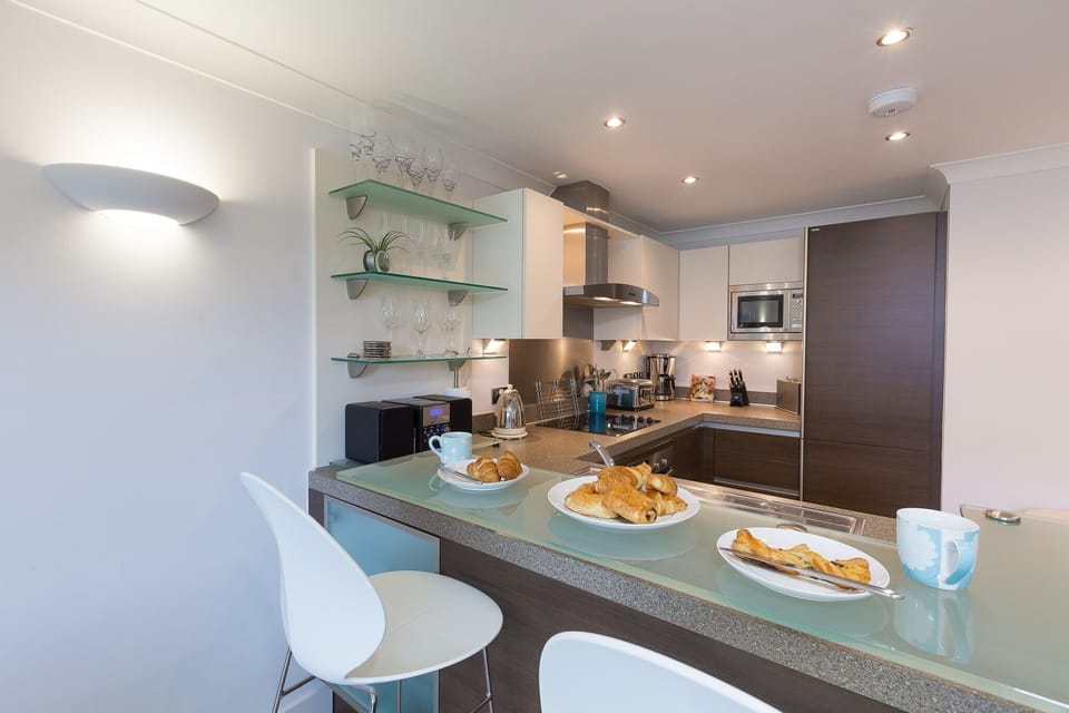Fridge, dishwasher, electric kettle, toaster