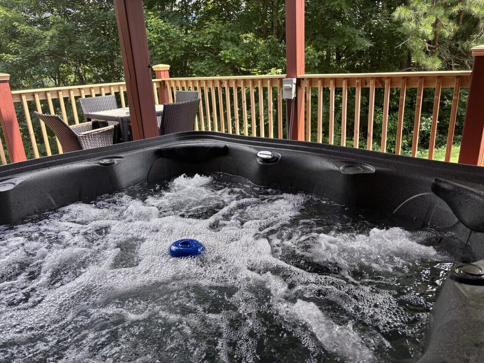 Relax in the bubbling hot tub after a fun day of adventure in the Smokies.