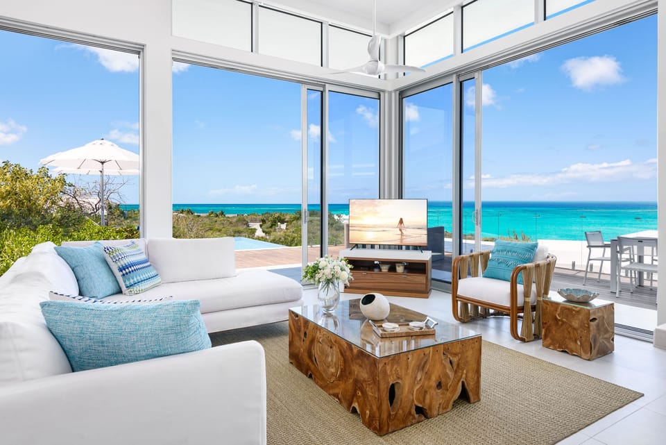 Living room with stunning ocean views