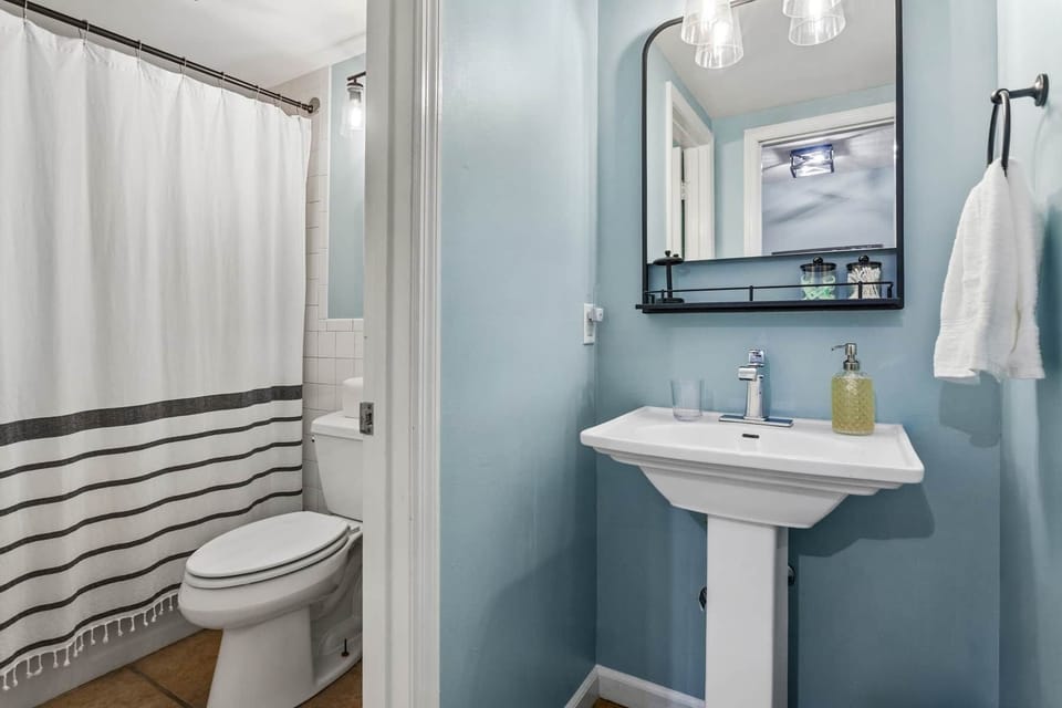 The 4th Full Bath has a private toilet/bath room, and closet with OTC & Pet supplies, vac/mop, etc.