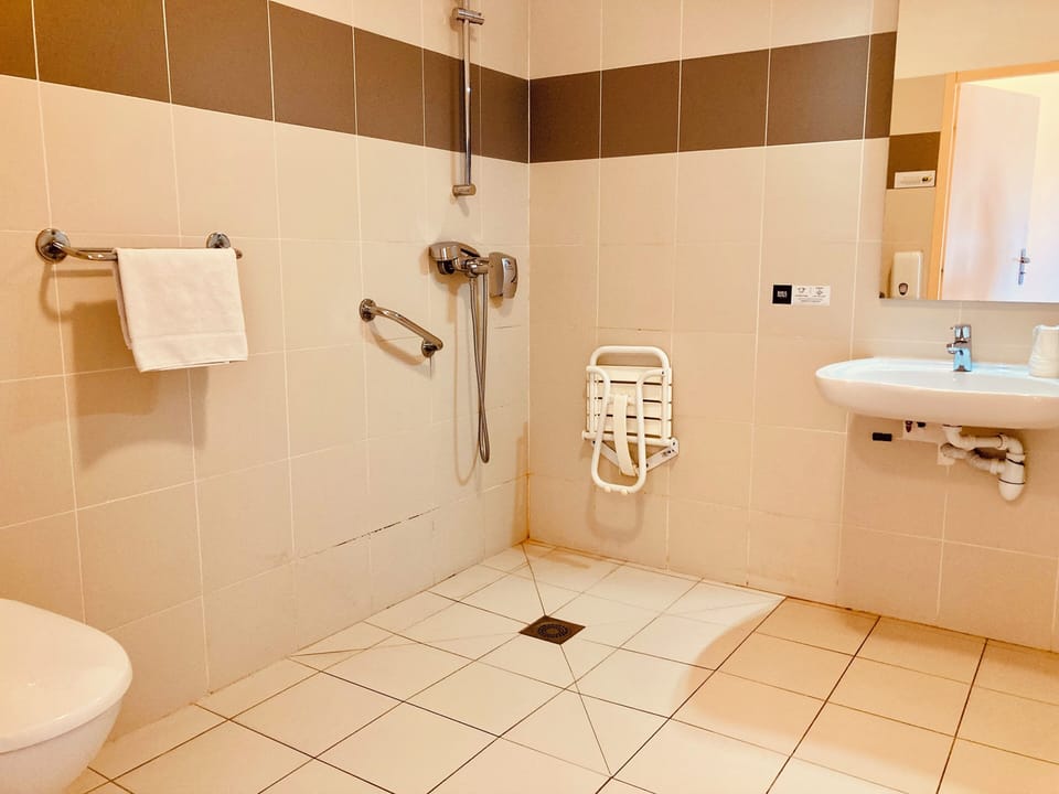 Classic Double Room, 1 Double or 2 Twin Beds | Bathroom | Shower, hair dryer, towels, soap