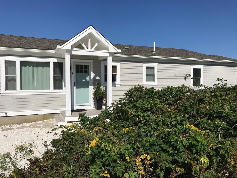 Front entrance. The cottage is nestled in a sand dune