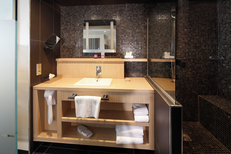 Family Suite | Bathroom | Shower, rainfall showerhead, free toiletries, hair dryer
