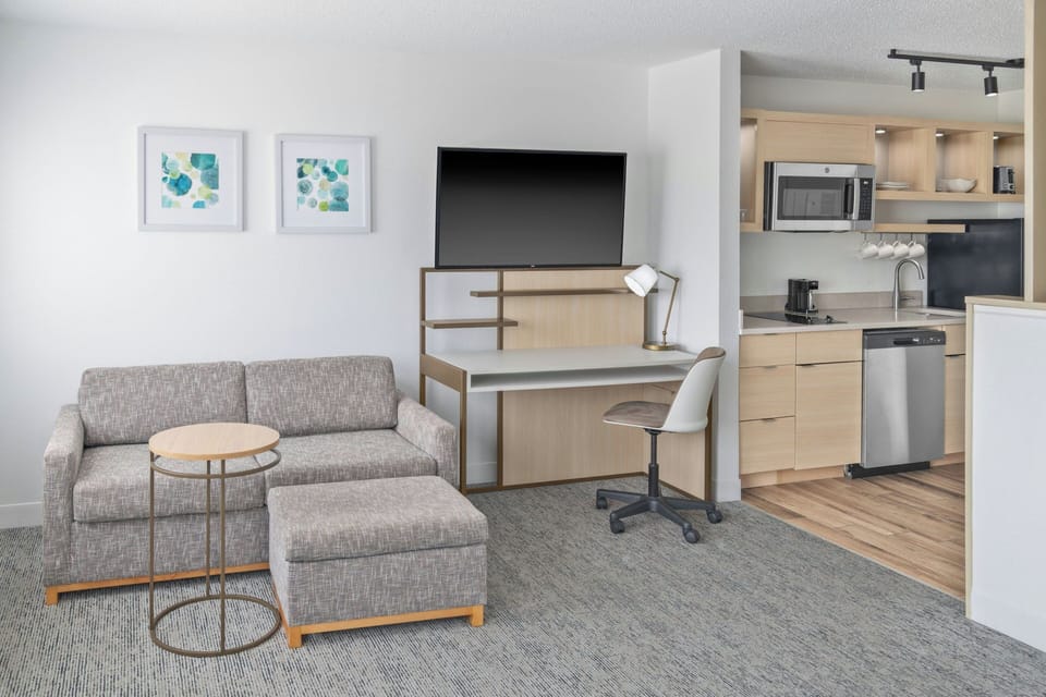 Studio, 1 King Bed with Sofa bed | Living room | LCD TV, video-game console