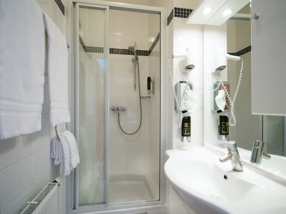 Single Room | Bathroom | Hair dryer, towels