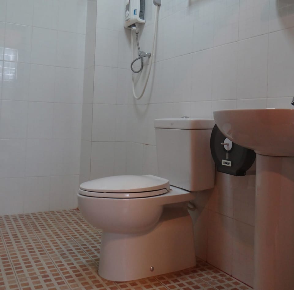 Deluxe Double downstairs  | Bathroom | Shower, hair dryer, towels