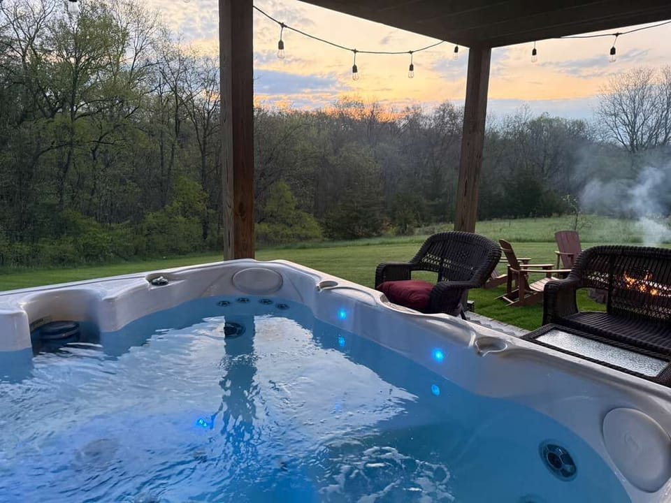 Our private hot tub is the perfect spot to relax after exploring beautiful Galena.
