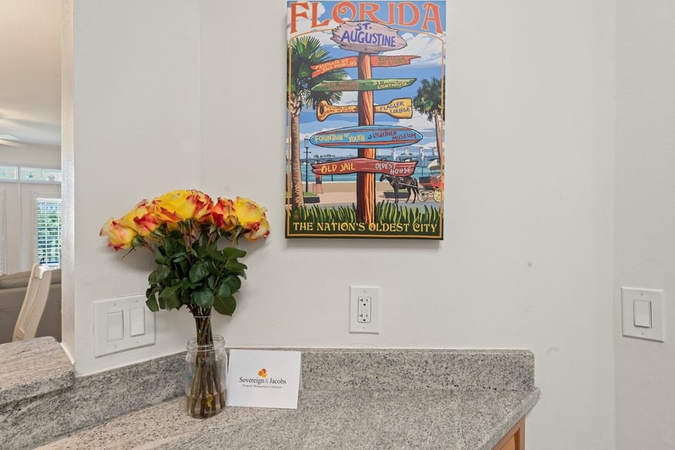 Kitchen- St. Augustine picture & Flowers