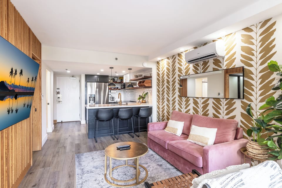 Living Room with Sofa Converts to Bed