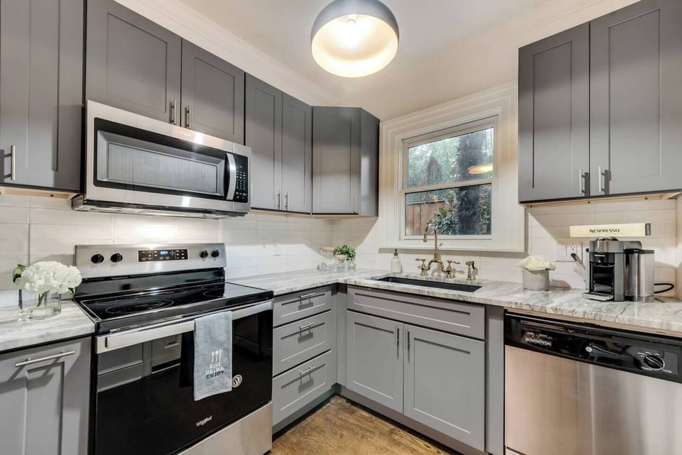 The kitchen is fully equipped with upgraded appliances, ensuring a seamless and enjoyable cooking experience during your stay. Complimentary Nespresso sleeve upon arrival. 
