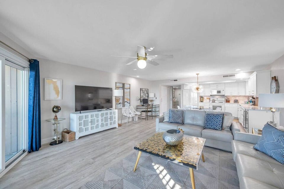 Open-concept living space blending kitchen, dining, and lounge areas for easy, comfortable stays.