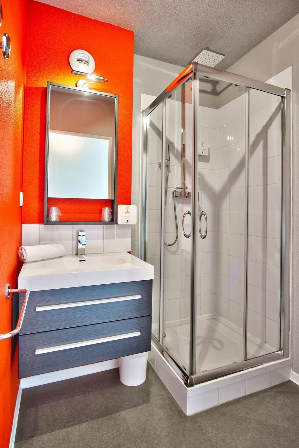 Get ready for your day in the bathroom.
