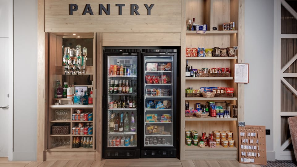Grab some groceries on-site at Pantry.