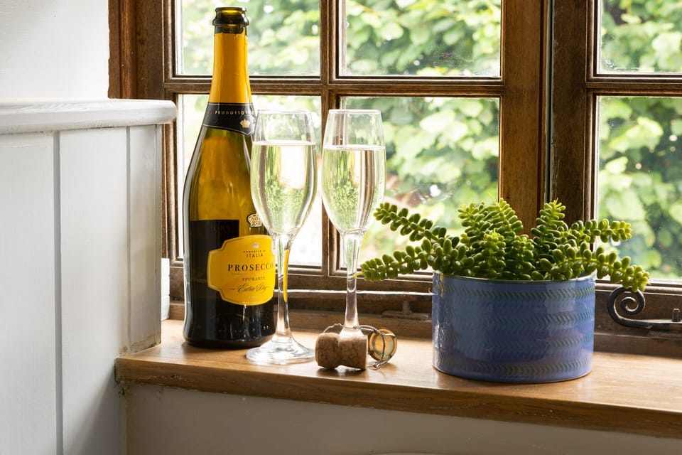 The newly refurbished cottage includes pretty windows