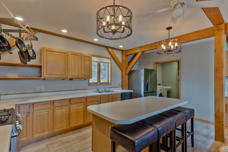 The island counter makes gathering and meal prep a breeze.