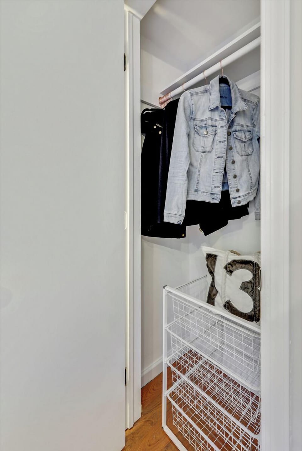 Unpack your stuff in the closet with hangers and drawers