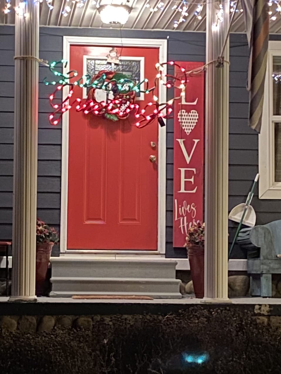 Front door with security camera 