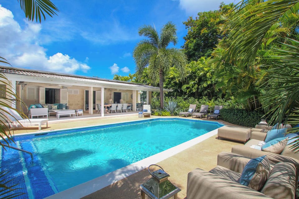 It will be hard to choose between pool or beach days with this view! Large pool deck and open verandah with lots of lounge areas