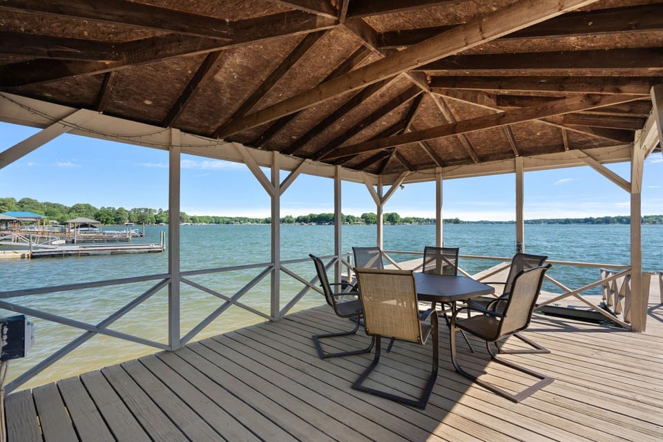 Enjoy the covered dock seating options.