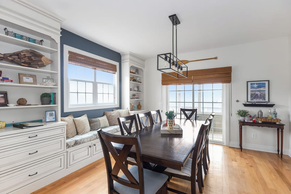 Elegant dining just steps from the kitchen and living room.