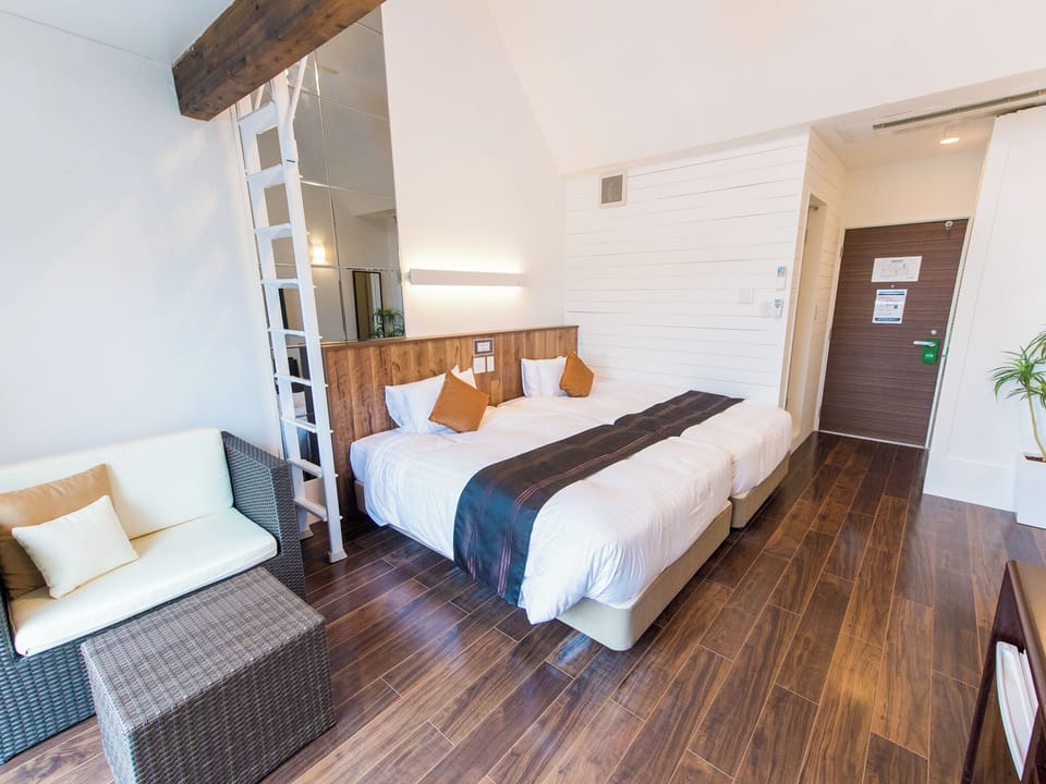 [Western Executive with Loft] Private Terrace & Private Open-air Bath | Premium bedding, desk, free WiFi, bed sheets