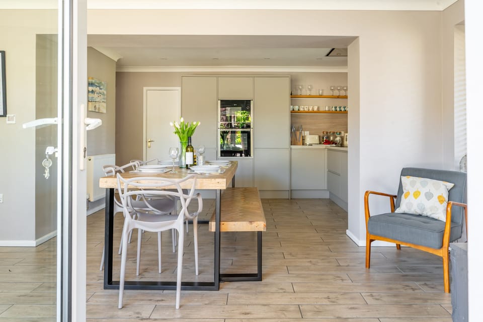 Looking into the kitchen / dining area from the garden