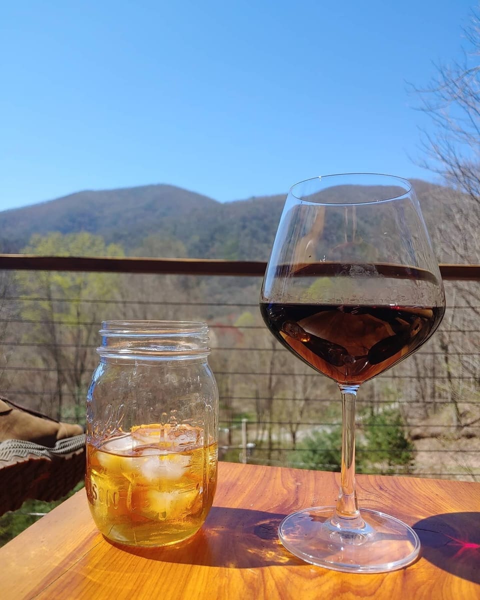 Enjoy a drink on the deck with a view