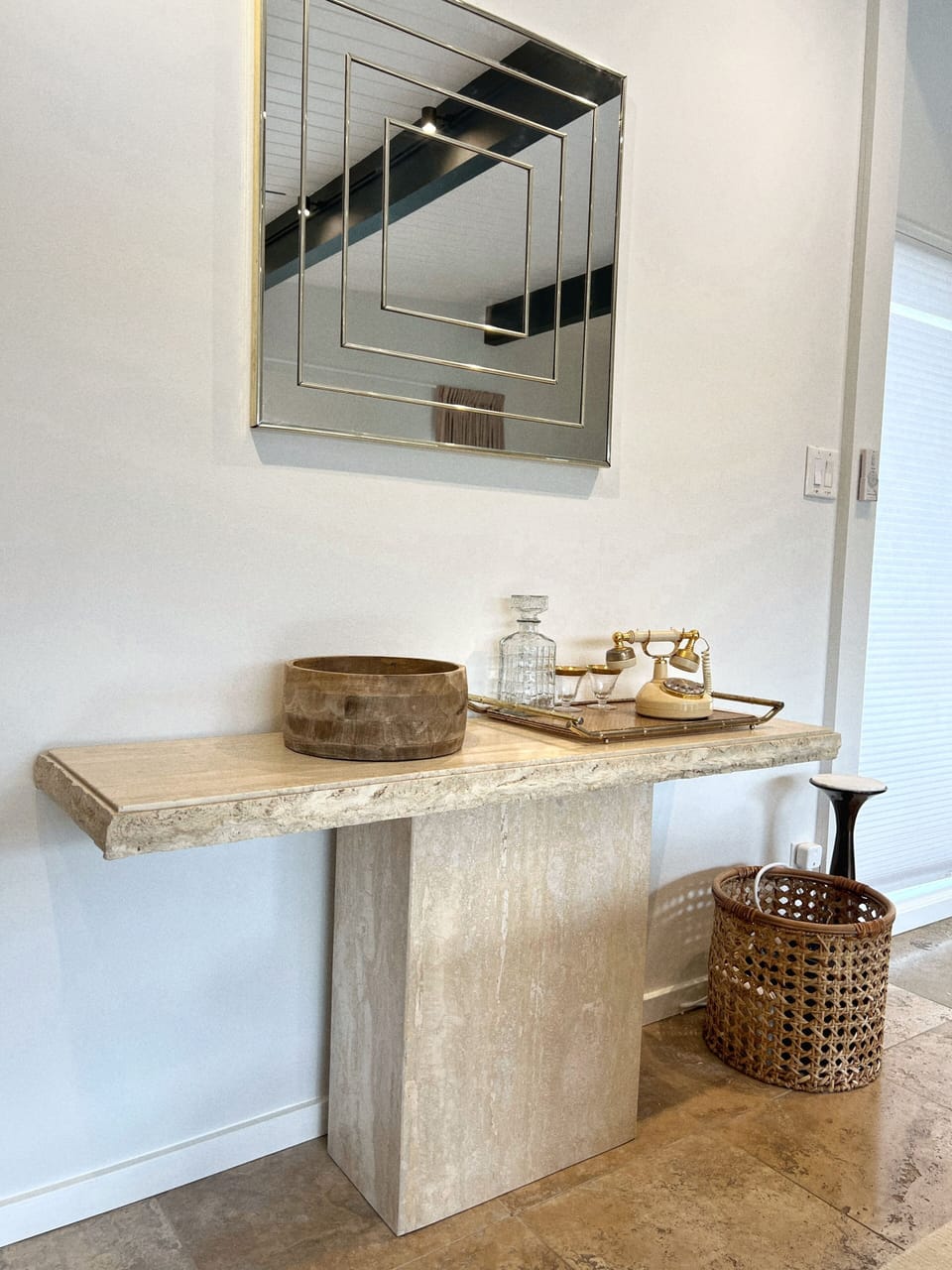 Entryway area with vintage/antique furniture