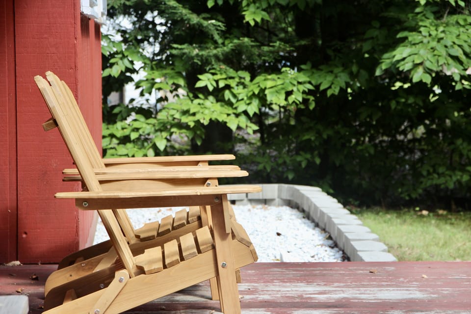 Relax on the front porch Adirondack chairs.