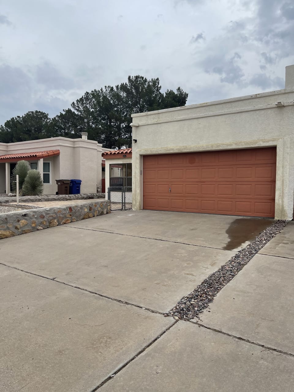 Large two car garage with door opener for convenience