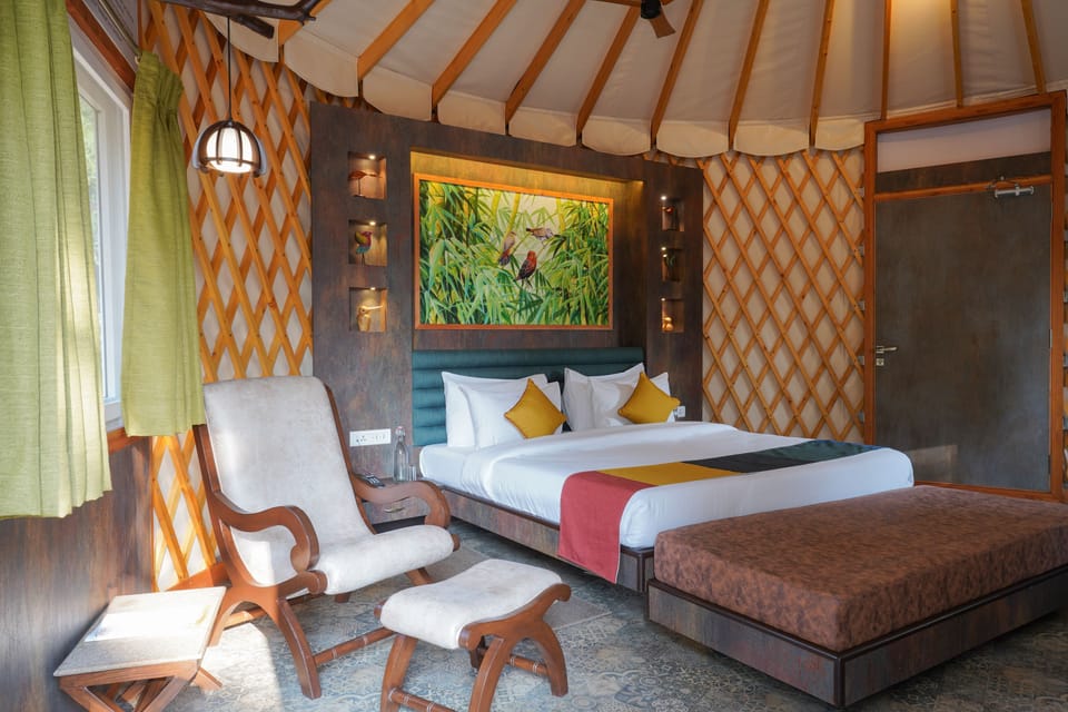 Mongolian Yurts with Private Sit-Out | Soundproofing, bed sheets