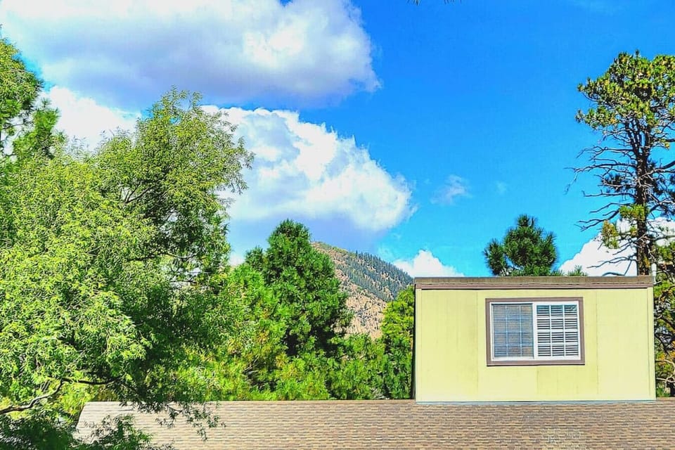 Catch a glimpse of the the peak of Mt.Elden from the kitchen window.