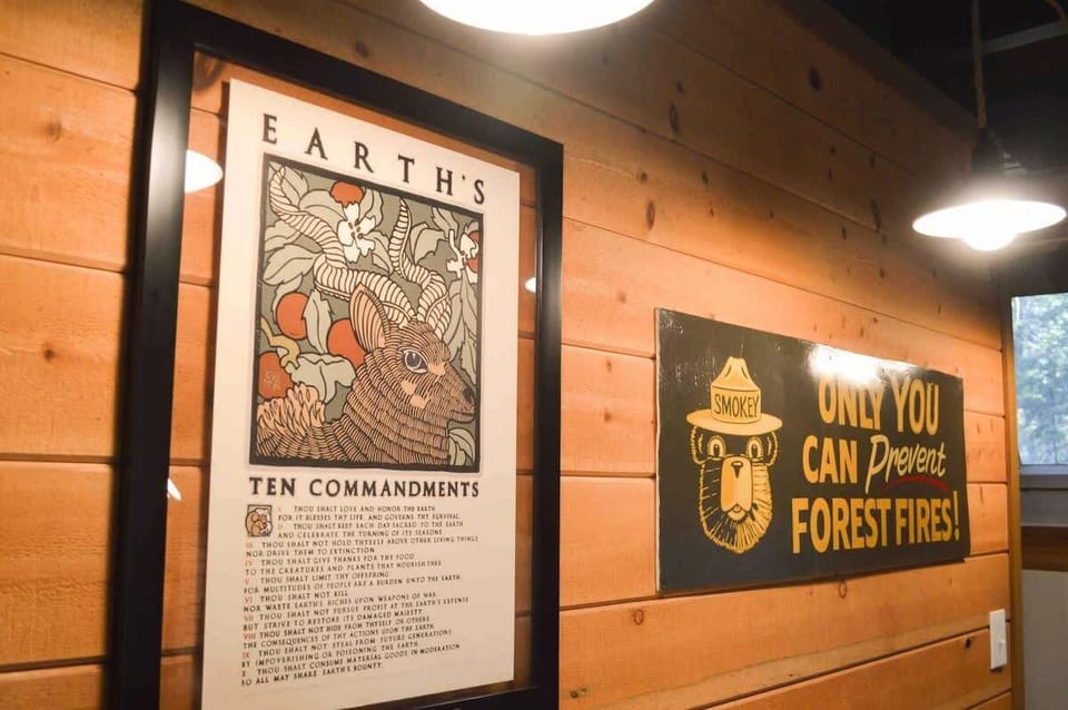 This vintage art reminds us all to respect nature and that “only you can prevent forest fires.”