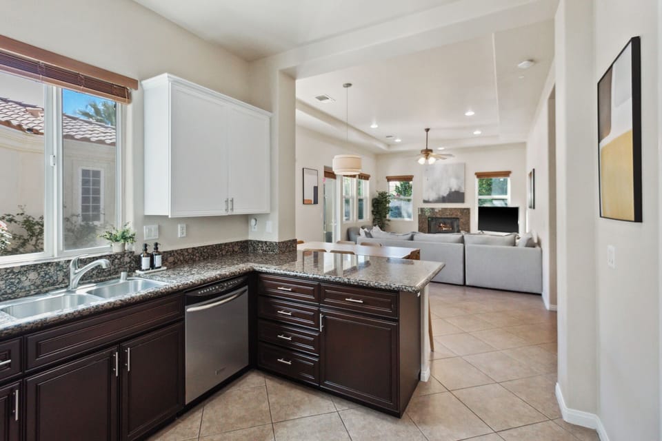 Modern kitchen ready for quick breakfasts or full family dinners alike.
