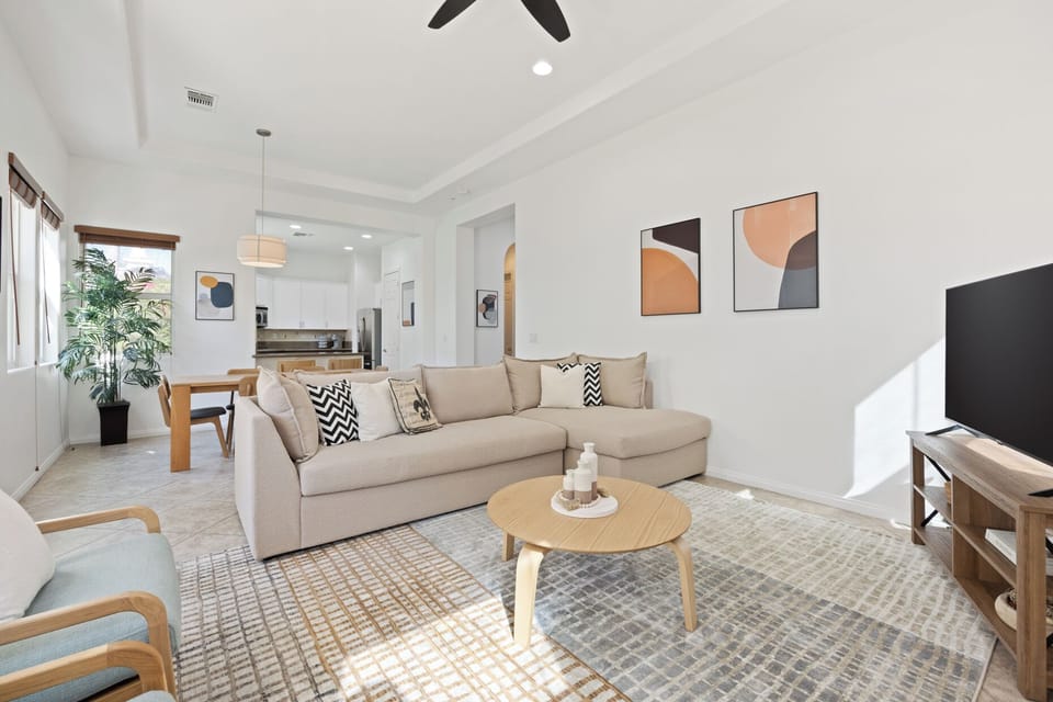 Bright and open living area flows seamlessly for easy group time together.