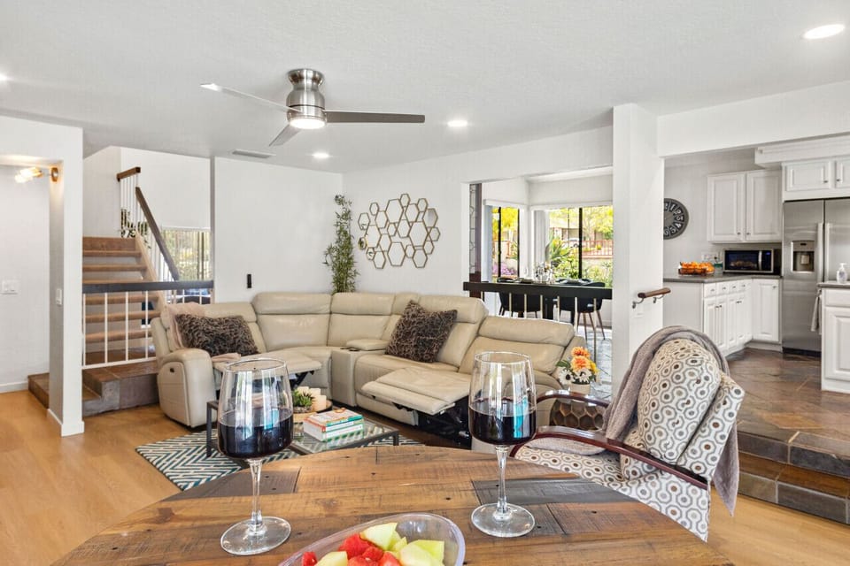 Watch movies or your favorite programs in the family/media room while sinking into the comfortable power recliner sofa and a recliner chair.